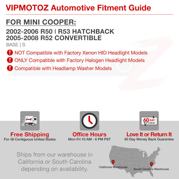 2002-2006 Mini R50 | R53 Cooper Black Headlight