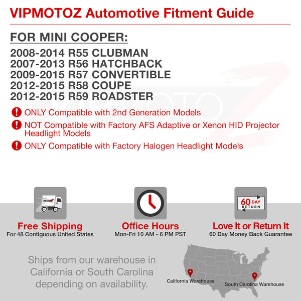 2007-2013 Mini Cooper Black Headlight