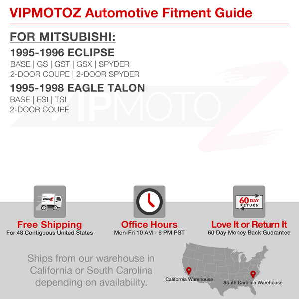 1995-1996 Mitsubishi Eclipse Black Headlight