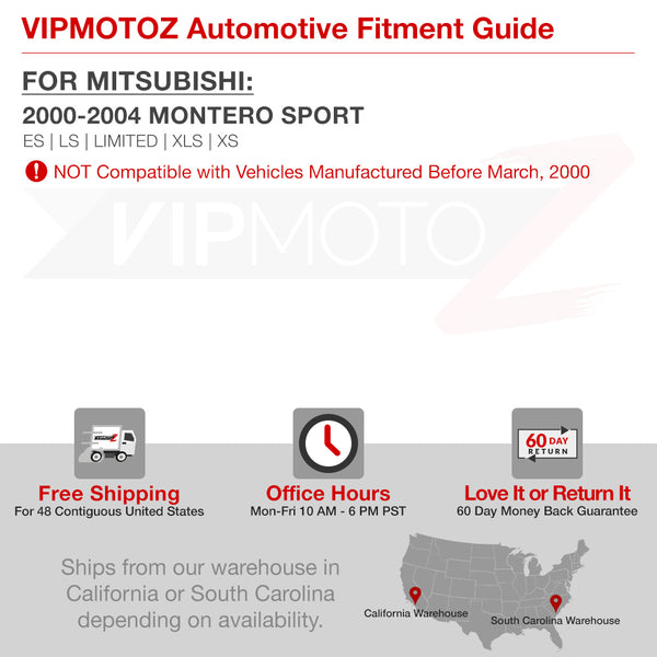 2000-2004 Mitsubishi Montero Sport Black Headlight