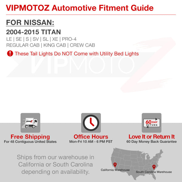 2004-2015 Nissan Titan Black Tail Light