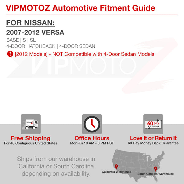 2007-2012 Nissan Versa Black Headlight