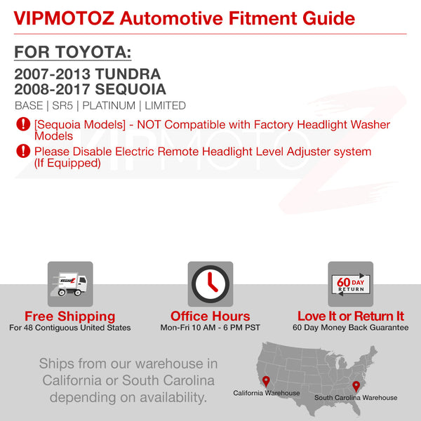 2007-2013 Toyota Tundra Black Headlight