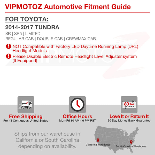 2014-2017 Toyota Tundra Black Headlight