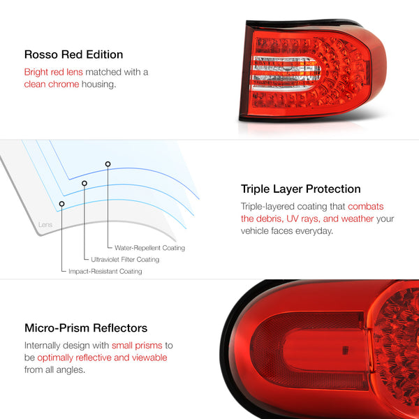 2007-2015 Toyota FJ Cruiser Chrome Tail Light