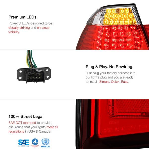 2002-2005 BMW E46 3-Series Rosso Red Tail Light