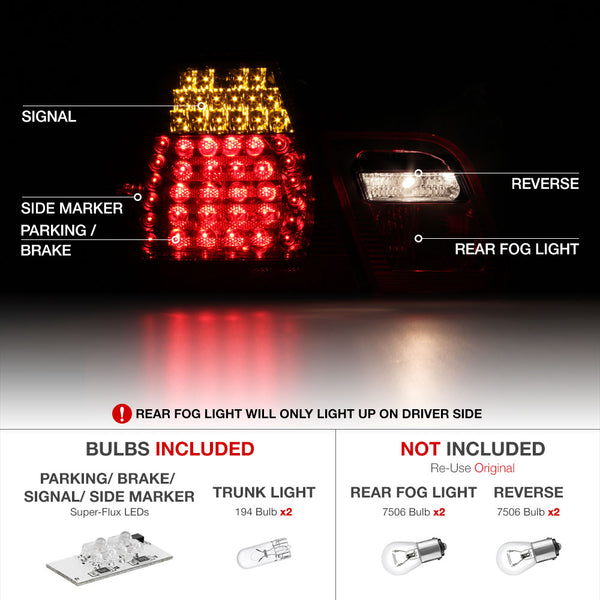 2002-2005 BMW E46 3-Series Rosso Red Tail Light