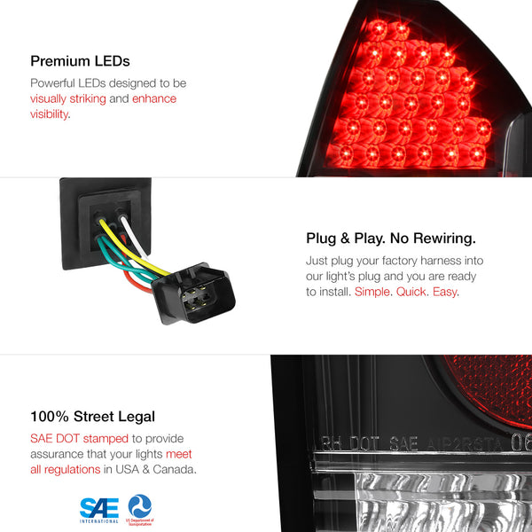 2005-2007 Chrysler 300C Black Tail Light