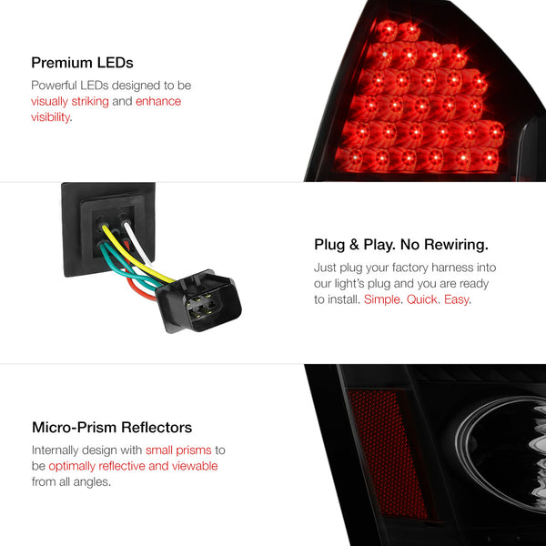 2005-2007 Chrysler 300C Sinister Black Tail Light