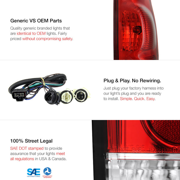 2002-2006 Chevrolet Avalanche 1500 | 2500 Rosso Red Tail Light