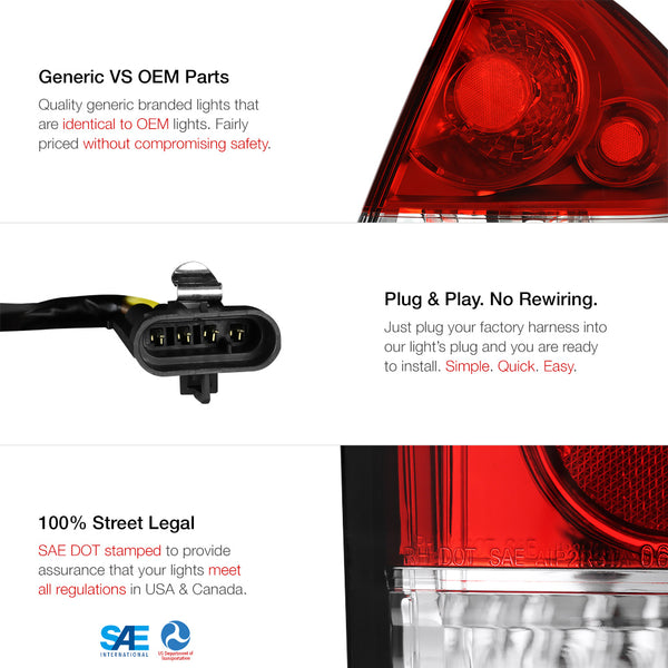 2006-2013 Chevrolet Impala Rosso Red Tail Light