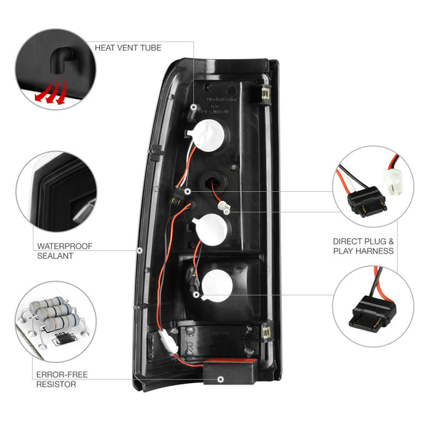 2003-2006 Chevrolet Silverado 1500 | 2500 | 3500 Black Tail Light