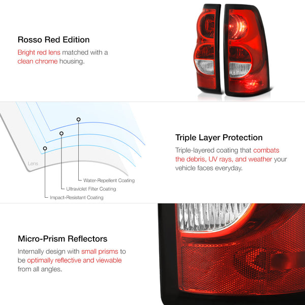 2003-2006 Chevrolet Silverado 1500 | 2500 | 3500 Rosso Red Tail Light