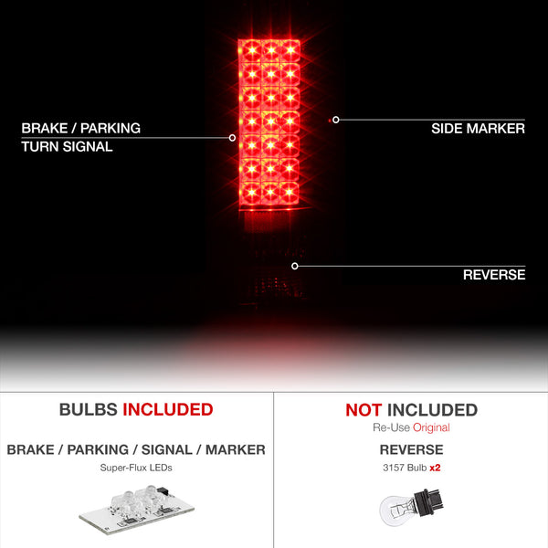 2007-2013 Chevrolet Silverado 1500 | 2500HD | 3500HD Black Tail Light