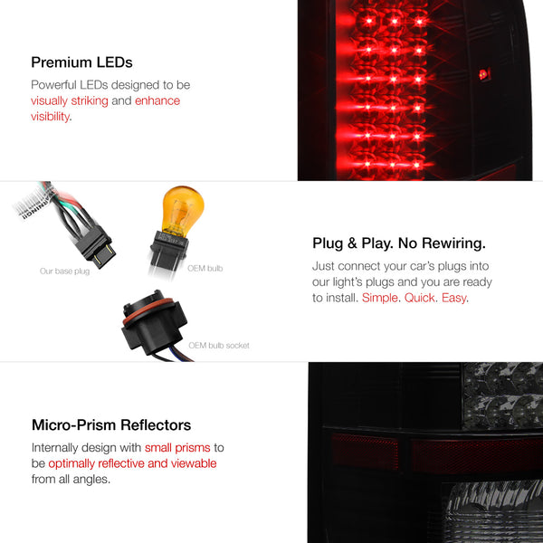 2007-2013 Chevrolet Silverado 1500 | 2500HD | 3500HD Black Tail Light