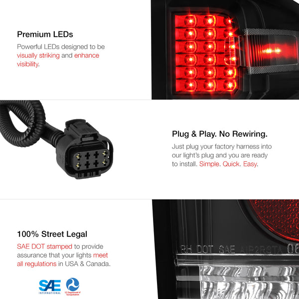 2014-2016 Chevrolet Silverado 1500 Black Tail Light