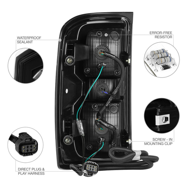 2014-2016 Chevrolet Silverado 1500 Black Tail Light