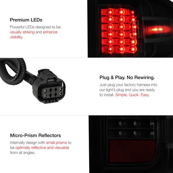 2014-2016 Chevrolet Silverado 1500 Sinister Black Tail Light