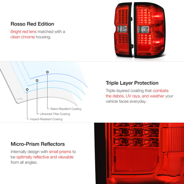 2014-2016 Chevrolet Silverado 1500 Rosso Red Tail Light