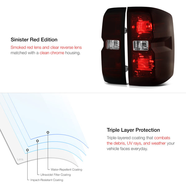 2014-2016 Chevrolet Silverado 1500 Rosso Burgundy Tail Light