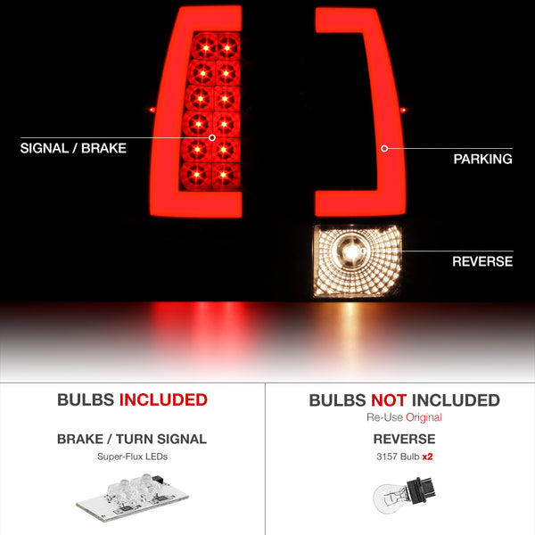 1999-2002 Chevrolet Silverado 1500 | 2500 | 3500 Black Tail Light