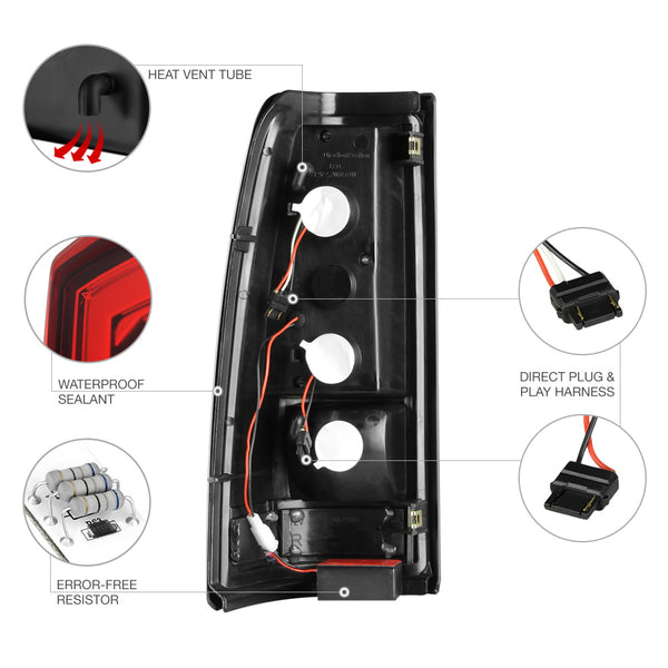 1999-2002 Chevrolet Silverado 1500 | 2500 | 3500 Red Tail Light