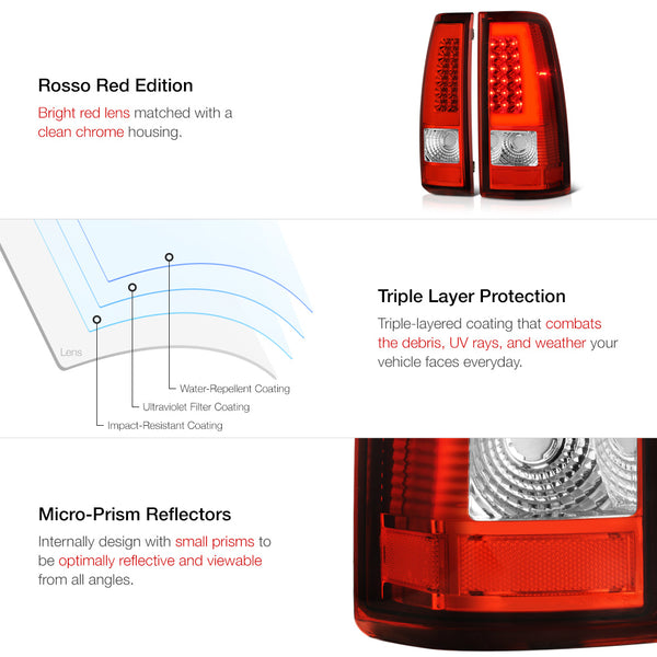 1999-2002 Chevrolet Silverado 1500 | 2500 | 3500 Red Tail Light