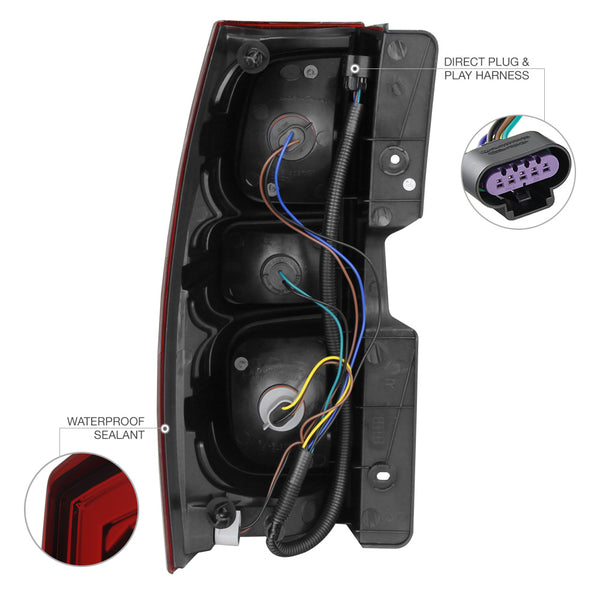 2007-2014 Chevrolet Suburban 1500 | 2500 Rosso Burgundy Tail Light