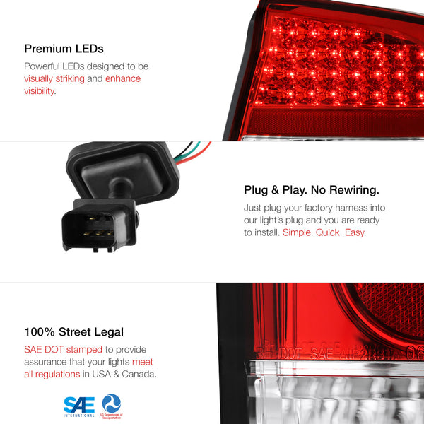 2006-2008 Dodge Charger Rosso Red Tail Light