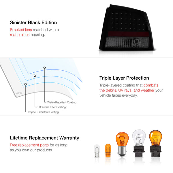 2009-2010 Dodge Charger Black Tail Light