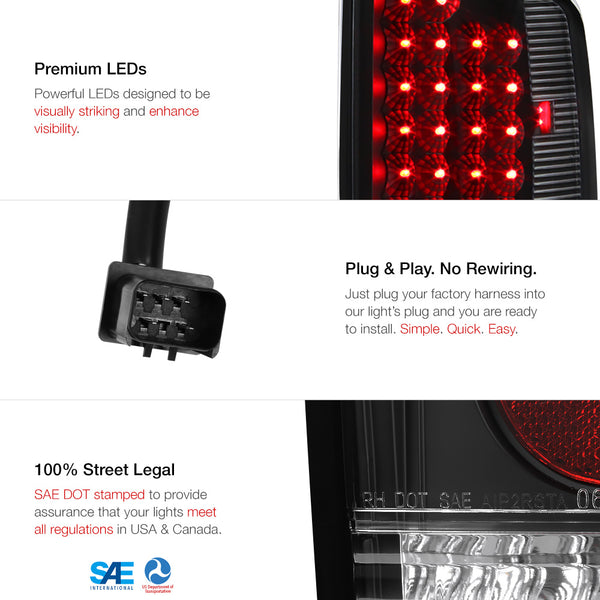 2002-2006 Dodge RAM 1500 Black Tail Light