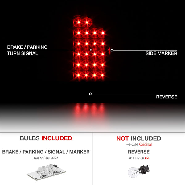 2002-2006 Dodge RAM 1500 Black Tail Light