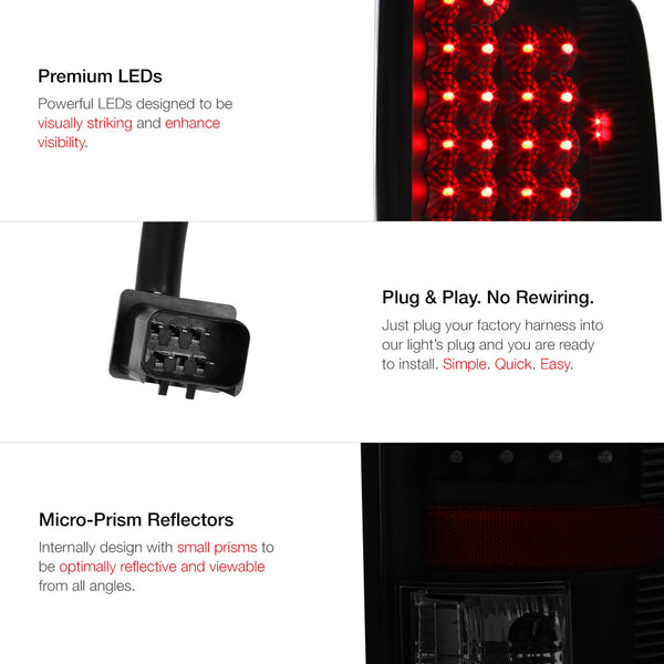 2002-2006 Dodge RAM 1500 Black Tail Light