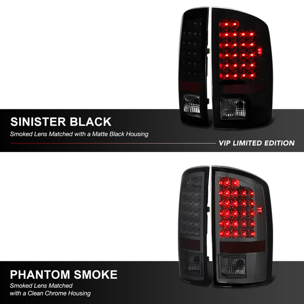 2002-2006 Dodge RAM 1500 Black Tail Light