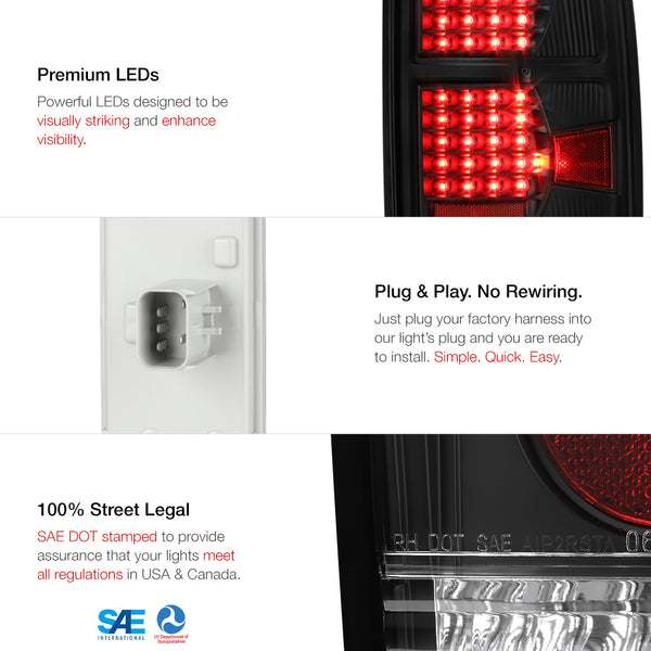 2002-2006 Dodge RAM 1500 Black Tail Light