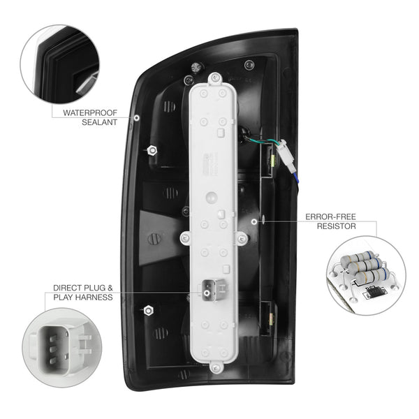 2002-2006 Dodge RAM 1500 Black Tail Light