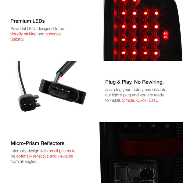 2007-2008 Dodge RAM 1500 Black Tail Light
