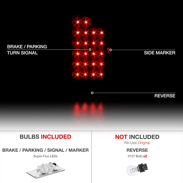 2007-2008 Dodge RAM 1500 Black Tail Light