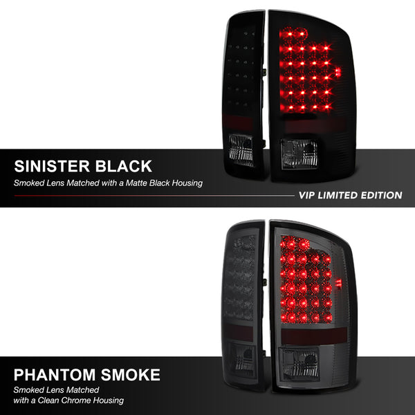 2007-2008 Dodge RAM 1500 Black Tail Light