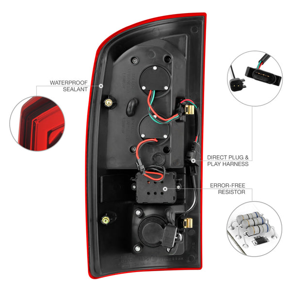 2007-2008 Dodge RAM 1500 Rosso Red Tail Light