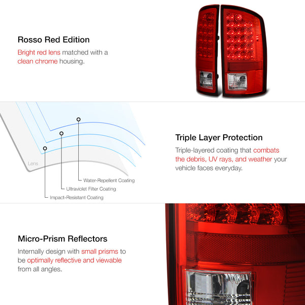 2007-2008 Dodge RAM 1500 Rosso Red Tail Light