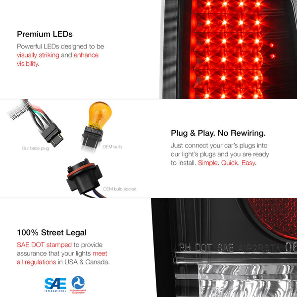 2009-2017 Dodge RAM 1500 Black Tail Light