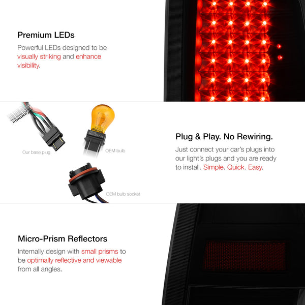 2009-2017 Dodge RAM 1500 Black Tail Light
