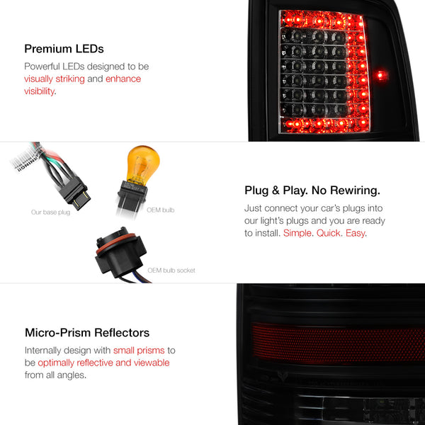 2009-2017 Dodge RAM 1500 Sinister Black Tail Light