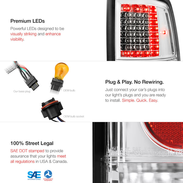 2009-2017 Dodge RAM 1500 Chrome Tail Light