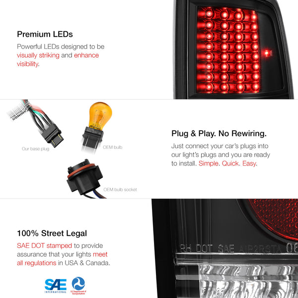 2009-2017 Dodge RAM 1500 Black Tail Light