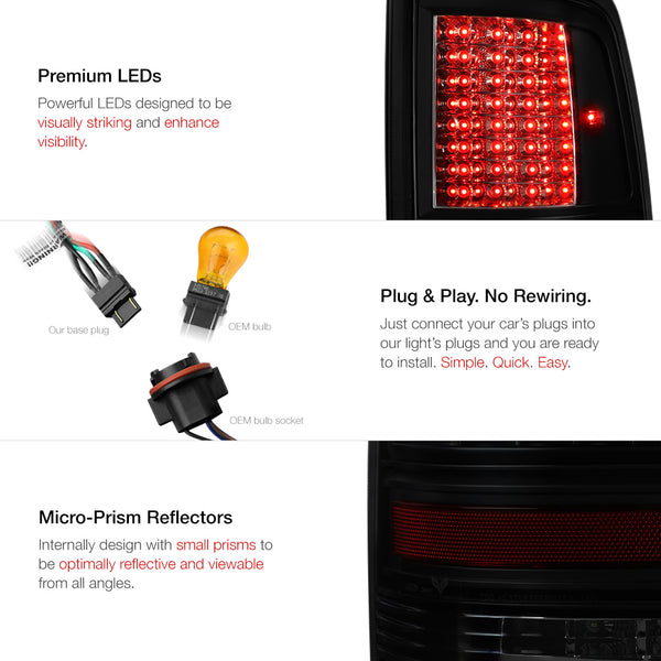 2009-2017 Dodge RAM 1500 Sinister Black Tail Light