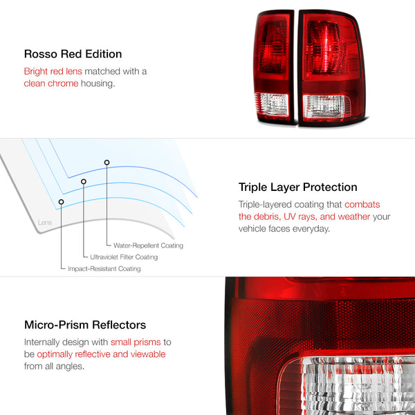 2009-2017 Dodge RAM 1500 Dark Red Tail Light