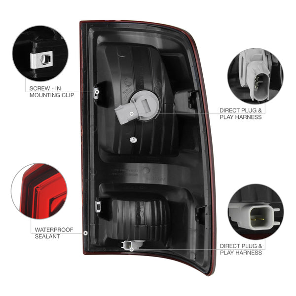 2009-2017 Dodge RAM 1500 Dark Red Tail Light