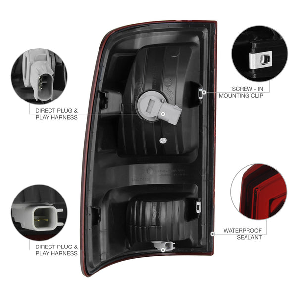 2009-2017 Dodge RAM 1500 Rosso Burgundy Tail Light